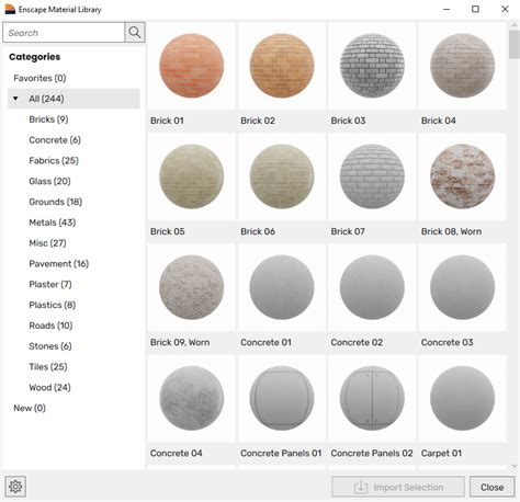 Click on a category to see the available assets. . Enscape material library download offline